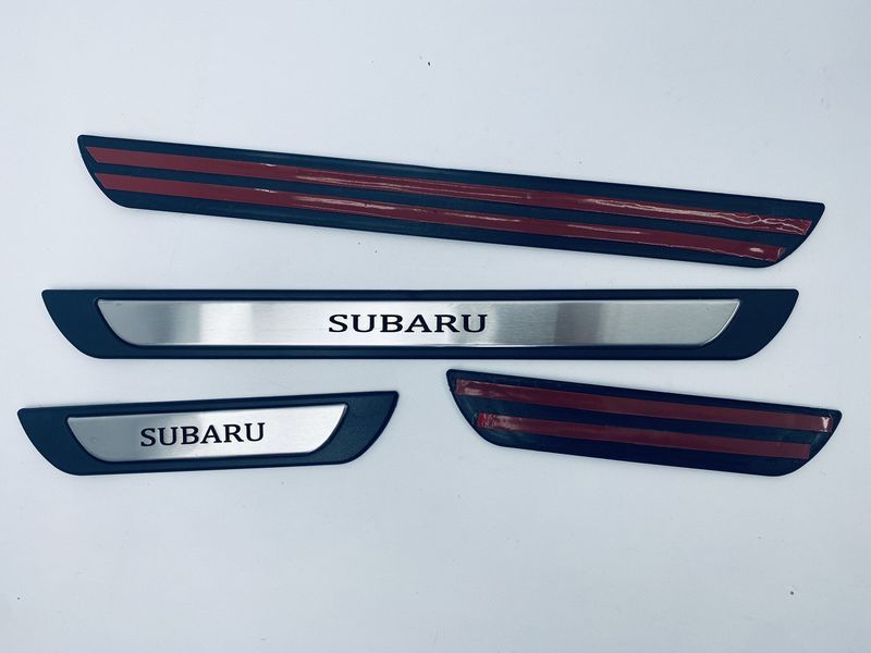 Накладки на пороги Subaru Forester 2018+ (хром-пласт) TAN24 00-00011746/7 фото